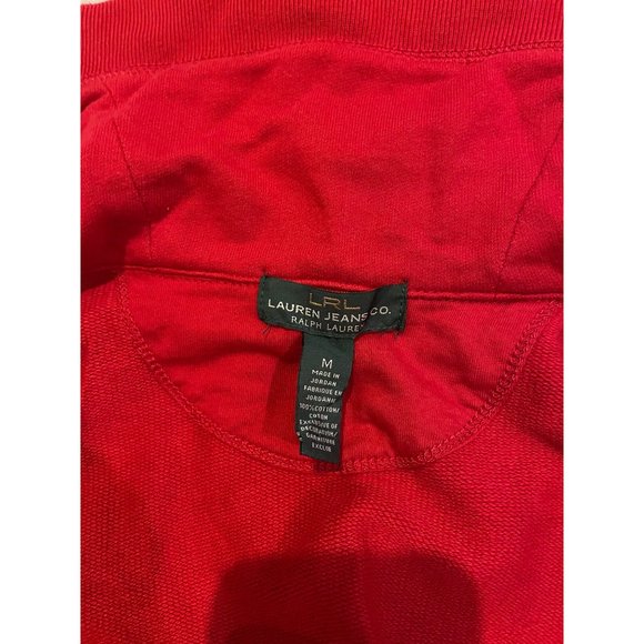 LRL Lauren Jeans Co Ralph Red Jacket Cardigan Sweater Top Buckle Closure - Picture 2 of 10